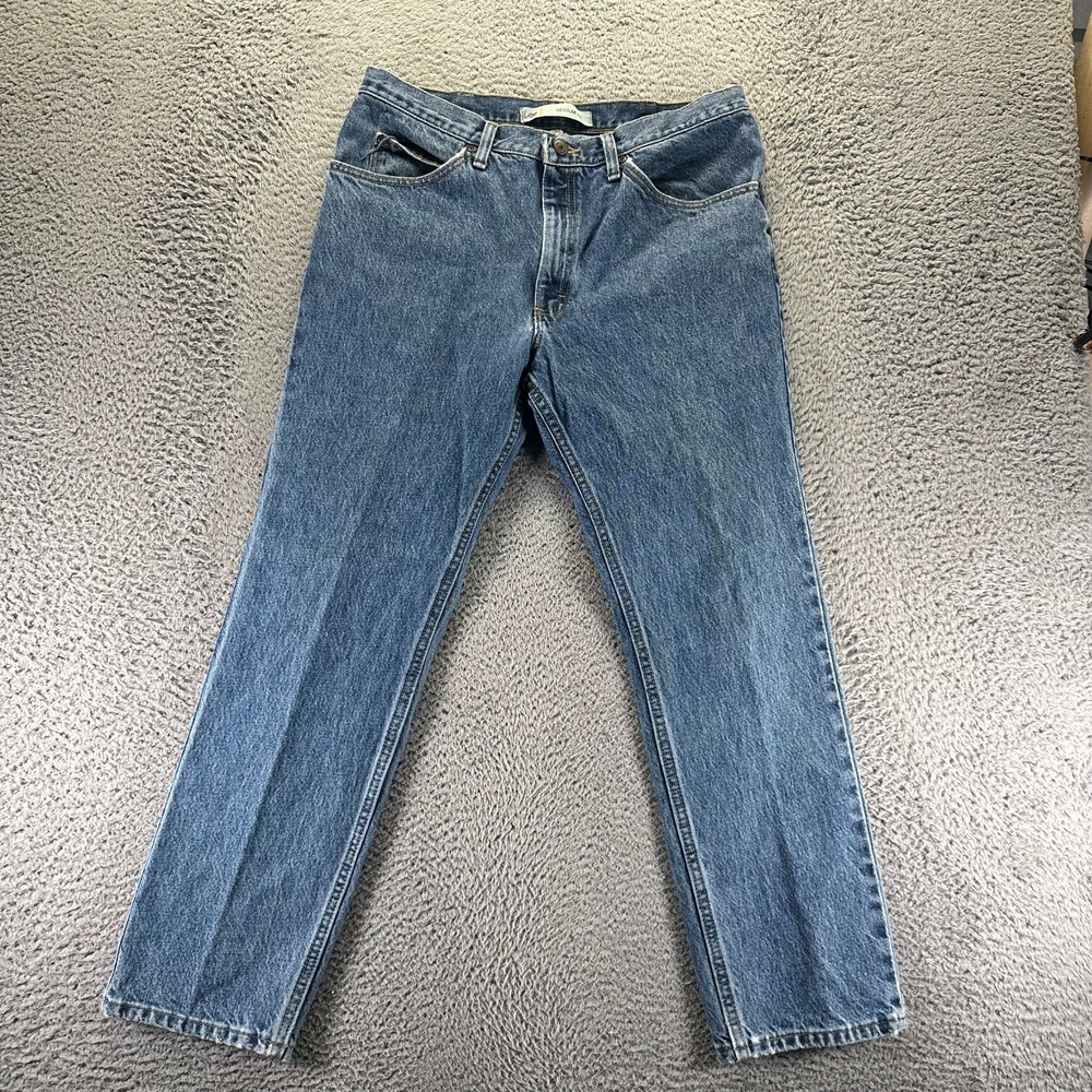 Lee Jeans Men 36x30 Blue Cotton Denim Straight Leg Workwear Faded Travel Utility